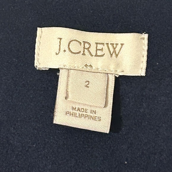 J Crew Pea Coat Womens 2 Navy Wool Blend Double Breasted Gold Buttons Short - Picture 5 of 8